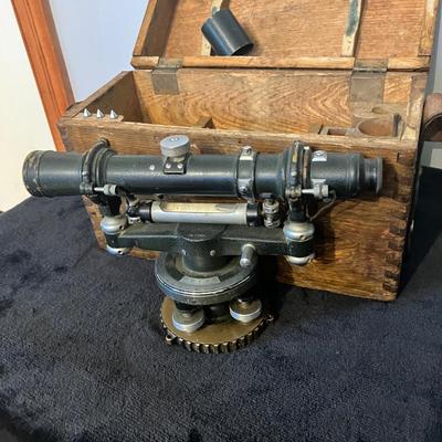 Antique Sokkisha Tokyo Surveyors Transit Level with Wooden Case