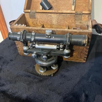 Antique Sokkisha Tokyo Surveyors Transit Level with Wooden Case