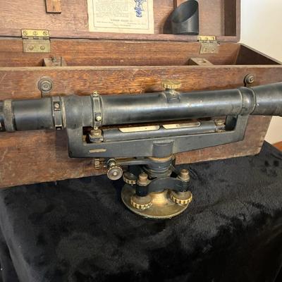 Vintage Warren-Knight Surveyors Level with Wooden Box