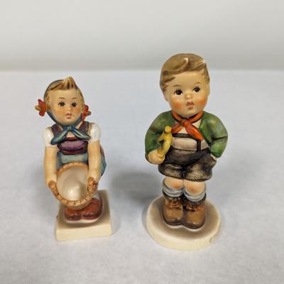 Goebel Hummel Figurines Little Helper & Trumpet Boy West Germany