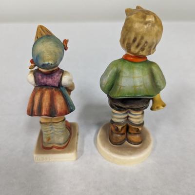 Goebel Hummel Figurines Little Helper & Trumpet Boy West Germany