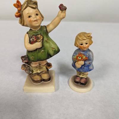 Goebel Hummel Figurine Spring Cheer & Girl With Flowers West Germany