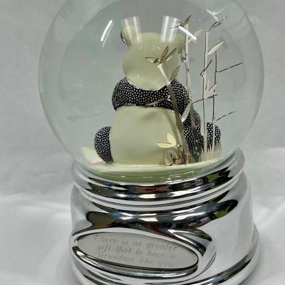 Vintage Panda with Baby Water Snowglobe Musical Decor Danbury