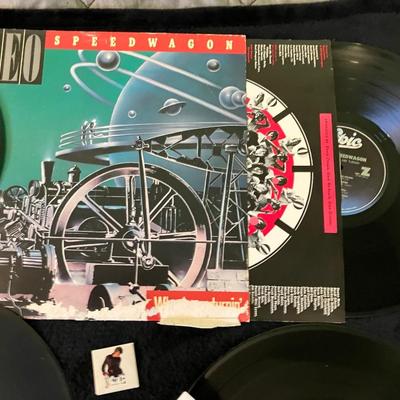Vintage Rock and Roll Record Album Collection with Top Gun