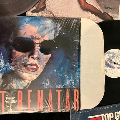 Vintage Rock and Roll Record Album Collection with Top Gun