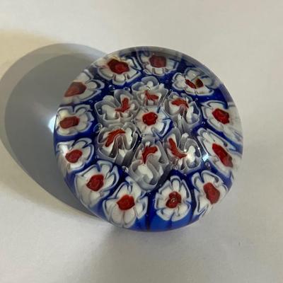 Beautiful Vintage Millefiori Paperweight Art Glass