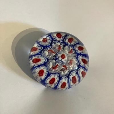 Beautiful Vintage Millefiori Paperweight Art Glass