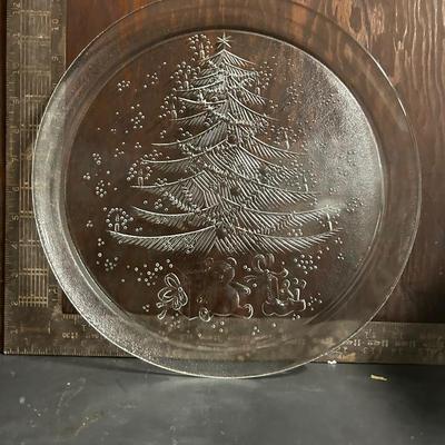 Glass Plate with Christmas Tree