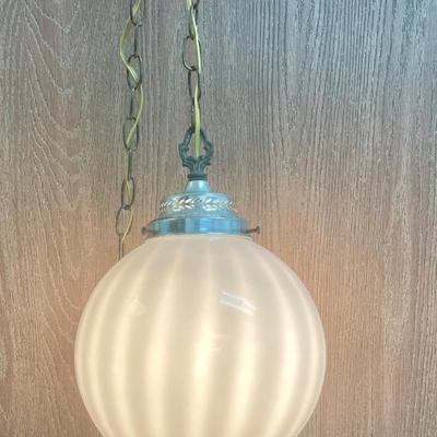 2 lamp lot - Vintage MCM Pair of Glass Swag Lamps