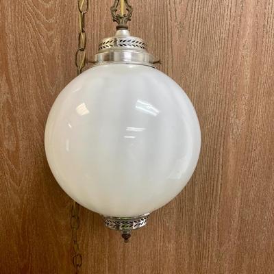 2 lamp lot - Vintage MCM Pair of Glass Swag Lamps