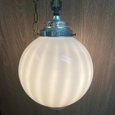 2 lamp lot - Vintage MCM Pair of Glass Swag Lamps