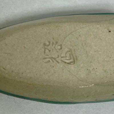 Vintage Set of 3 Ceramic Leaf-shaped Salts