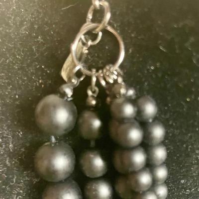 Vintage ViVi Multi Stand Black Plastic Bead Necklace