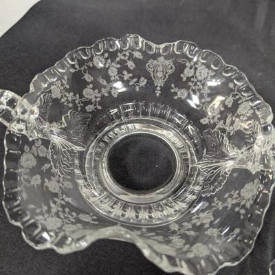 Vintage Etched Glass Dishes