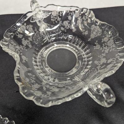 Vintage Etched Glass Dishes