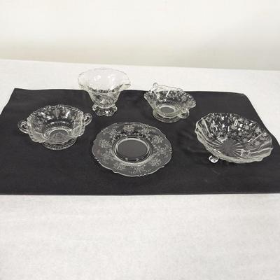 Vintage Etched Glass Dishes