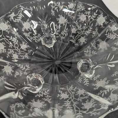 Vintage Etched Glass Dishes