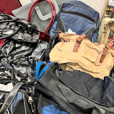 Purses, duffle bags, back packs