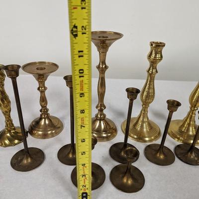 Assortment Of Brass Candle Holders