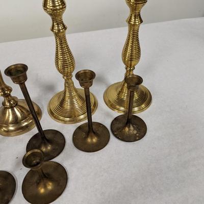 Assortment Of Brass Candle Holders