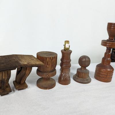 Turned Wood and Wood Finish Home Decor Items