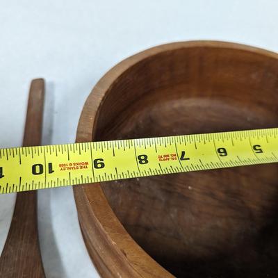 Kalmar Teak Wood Salad Bowl Serving Utensils