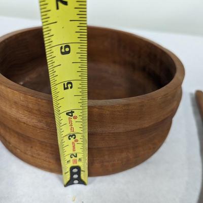 Kalmar Teak Wood Salad Bowl Serving Utensils