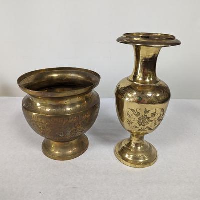 Etched Copper Vases