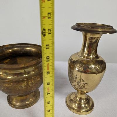 Etched Copper Vases