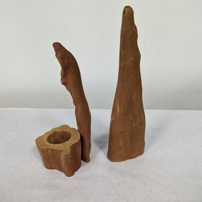 Cypress Wood Candle Holder