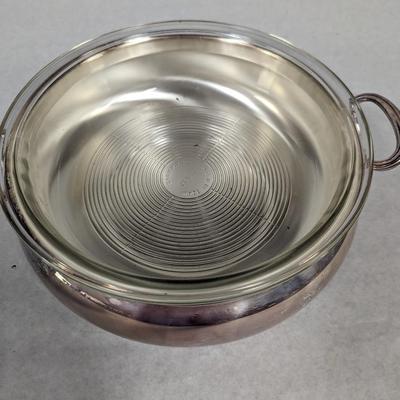 Gorham Heritage Silverplate Covered Casserole Dish With Glass Insert