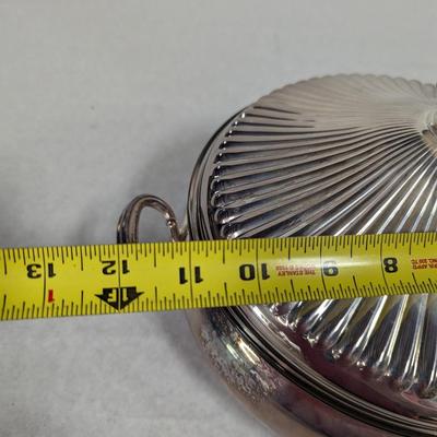 Gorham Heritage Silverplate Covered Casserole Dish With Glass Insert