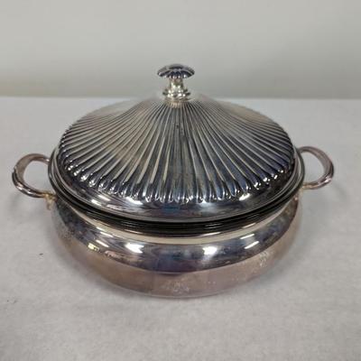 Gorham Heritage Silverplate Covered Casserole Dish With Glass Insert