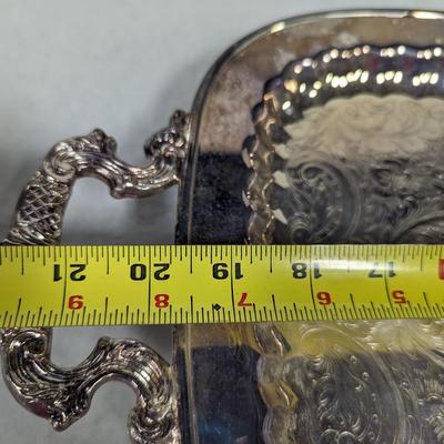 Leonard Silver Plated Claw Footed Serving Tray With Handles