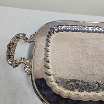 Leonard Silver Plated Claw Footed Serving Tray With Handles