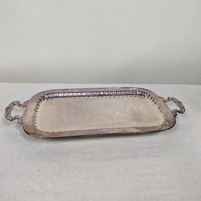 Leonard Silver Plated Claw Footed Serving Tray With Handles