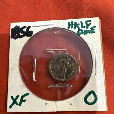 1856 O HALF DIME SILVER U S COIN XF