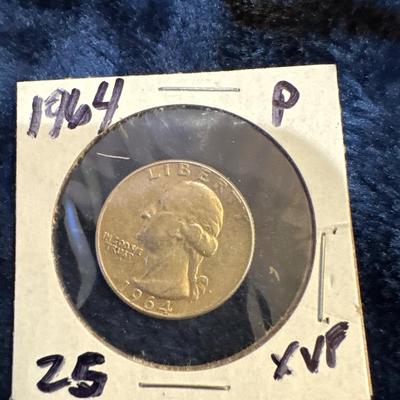 1964 P QUARTER GEORGE WASHINGTON SILVER .25c