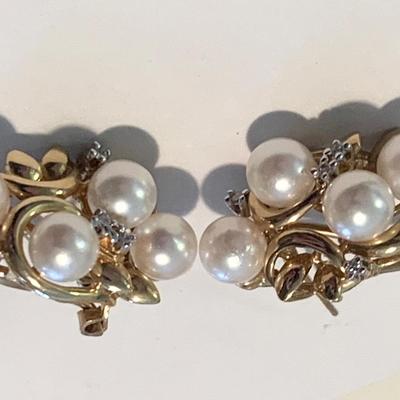 Akoyo Pearl & Diamond Earrings