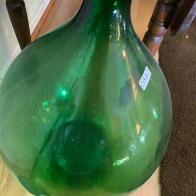 Large Green Blown Glass Container