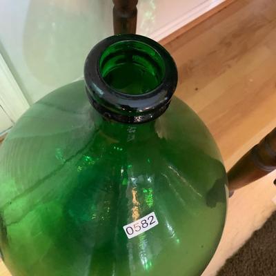 Large Green Blown Glass Container