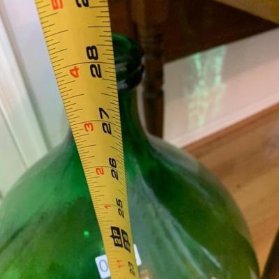 Large Green Blown Glass Container