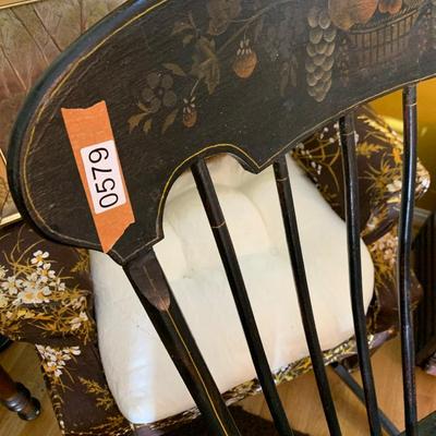 Early Hand Painted Plank Antique Rocker