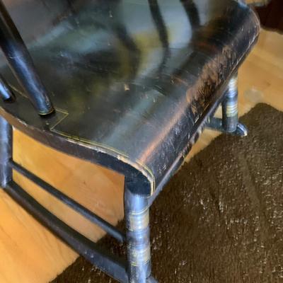 Early Hand Painted Plank Antique Rocker