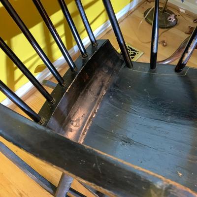 Early Hand Painted Plank Antique Rocker