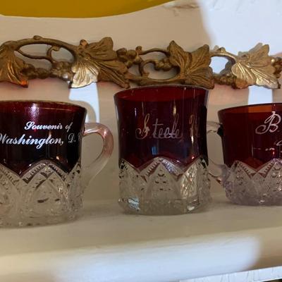 Large Collection of Turn of the Century Ruby Red Glasses
