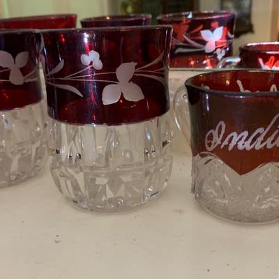Large Collection of Turn of the Century Ruby Red Glasses