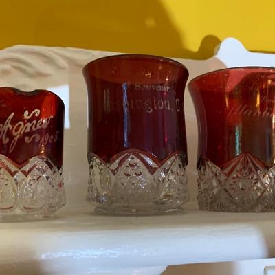 Large Collection of Turn of the Century Ruby Red Glasses