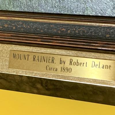Mount Rainier Oil On Board by Robert DeLane Framed