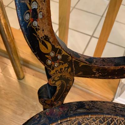 Antique Hand Painted Caned Seat Chair